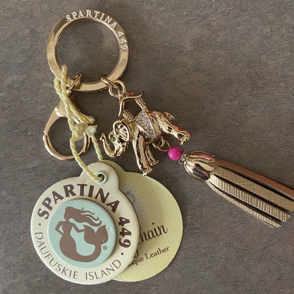 NWT Spartina Elephant Keychain